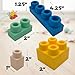 WaBee Baby Big Soft Building Blocks for Toddlers 1-3 Year Olds - 50 Pieces in Storage Bin on Wheels - STEM Large Squishy Rubber Blocks for Sensory & Motor Skills - Montessori Stacking Baby Toys