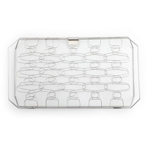 diloy Home Grillkorb für Fisch und Gemüse, Flexibler Fischgrill aus Edelstahl, Doppelkorb für Grill, Einfach zu Wenden, Spülmaschinengeeignet, 45 x 26 cm