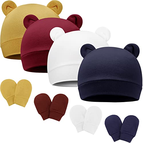 DRESHOW Neugeborenes Baby Mütze Hut und Handschuhe Set Beanie Bekleidung...