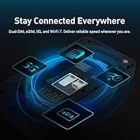 GL.iNet MUDI 7 (GL-E5800) Wi-Fi 7 5G Router mit eSIM & Dual-SIM, 2,8" Touch, Tri-Band bis 5,76 Gbps, 2,5G LAN, 700Mbps VPN, 13,5h Akku — Mobiler Hotspot für Reisen & Live-Stream – Ansicht 4