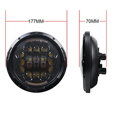 7 Polegada LED Farol 6D Luz de Condução 180W High Low Beam DRL Branco Âmbar 12V Para Jeep Wrangler H