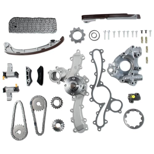 Merautop SJ Timing Chain Kit with Water Pump Oil Pump Replacement for Toyota 4Runner Tacoma Tundra FJ Cruiser 4.0L DOHC 1GRFE 2003-2015 Replaces 13506-AD010, 13540-AD011, 13530-0P011