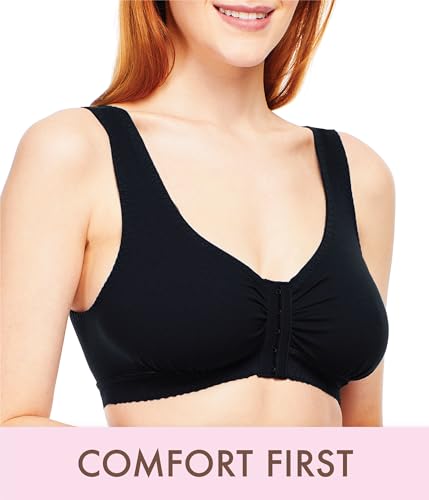 Image of Carole Martin Full-Freedom Front Closure Bra, Perfect Wireless Cotton Sleep Bras for Women