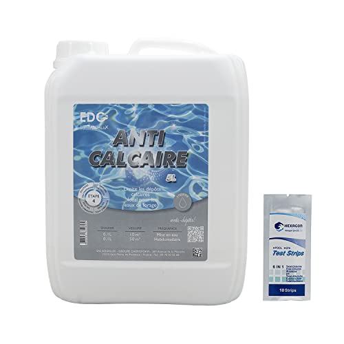 EDG by AQUALUX Anti-CALCAIRE Liquide - 5L | Prévient la Formation des Dépôts Calcaires Tenaces + 10 Tests HPS OFFERTS 6 en 1