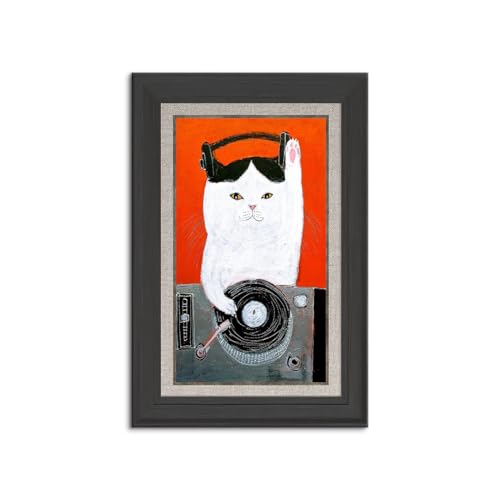 ?アートボード ポスター アートパネル 木枠付き 完成品 キャンバス 壁画 額付き 猫 ネコ アニマル 動物 現代 モダン インテリア ソファの背景画 飾り絵 油絵 絵画 プレゼント ギフト 木目調 フレーム 玄関 壁飾り 部屋飾り? (40x60cm(1