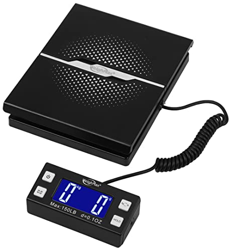 Weighmax W-8809 150Lbs X 0.1Oz Digital Shipping And Postal Scale With Extended Display, Black, Batteries And Ac Adapter Included, W-8809-150 Black #TOP8
