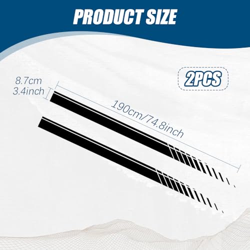Image of 2Pcs Sports Racing Stripe Graphic Stickers, Side Door Vinyl Decals, Universal Car Decoration Accessories (Black)
