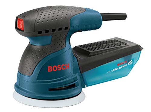 BOSCH ROS20VSC Palm Sander 2.5 Amp 5 In. Corded Variable Speed Random Orbital Sander/Polisher Kit with Dust Collector and Soft Carrying Bag, Blue #1