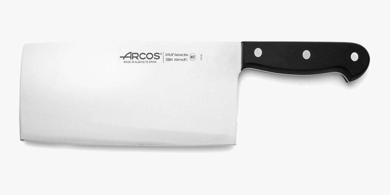 Arcos Fleischermesser Nitrum Edelstahl mit 20 cm Klinge - Ergonomischer Griff aus Polyoxymethylen, Ideal für Langanhaltenden und Schweren Gebrauch - Schwarz, Serie Universal