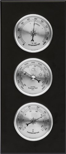 Wall Weather Station Barometer Thermometer Hygrometer Silver Dials Quality Instrument