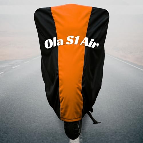 Image of Motorcycle Scooty Body Cover for Outdoor Use - Heavy Fabric Water Resistant Two Wheeler Cover with UV, Dust & Rain Protection Compatible for Ola S1 Air