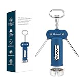 KITCHENDAO 3 in 1 Flügelkorkenzieher, Wein Korkenzieher Weinöffner mit Abnehmbarem Folienschneider, Eingebauter Bierflaschenöffner, Multifunktionaler Stabiler Langlebiger Manueller Weinflaschenöffner