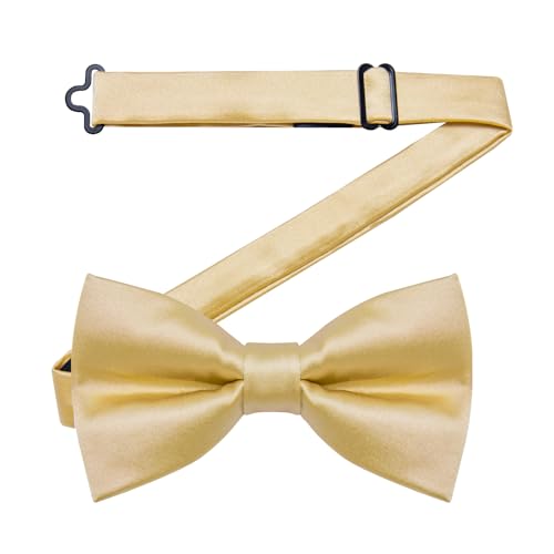 Image of YourTies Bow Ties for Men Pretied Bowties Solid Color Satin Bow Tie Formal Business Tuxedo Wedding Party Prom