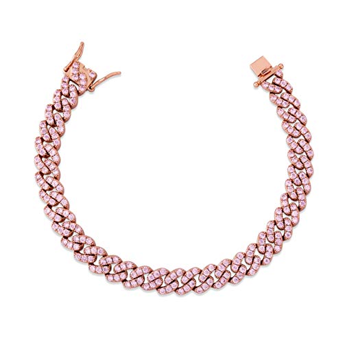 TOPGRILLZ Gold Anklets for Women Cuban Link Anklets Iced out Faux Diamond Chunky Ankle Bracelets 8mm 14K Gold Silver Plated Minimalist Fashion Foot Jewelry Rose Gold 9