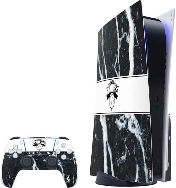 Miniatura 5 de Skinit Calcomanía para juegos compatible con consola y controlador PS5, diseño de logotipo secundario negro de los New York Knicks de la NBA