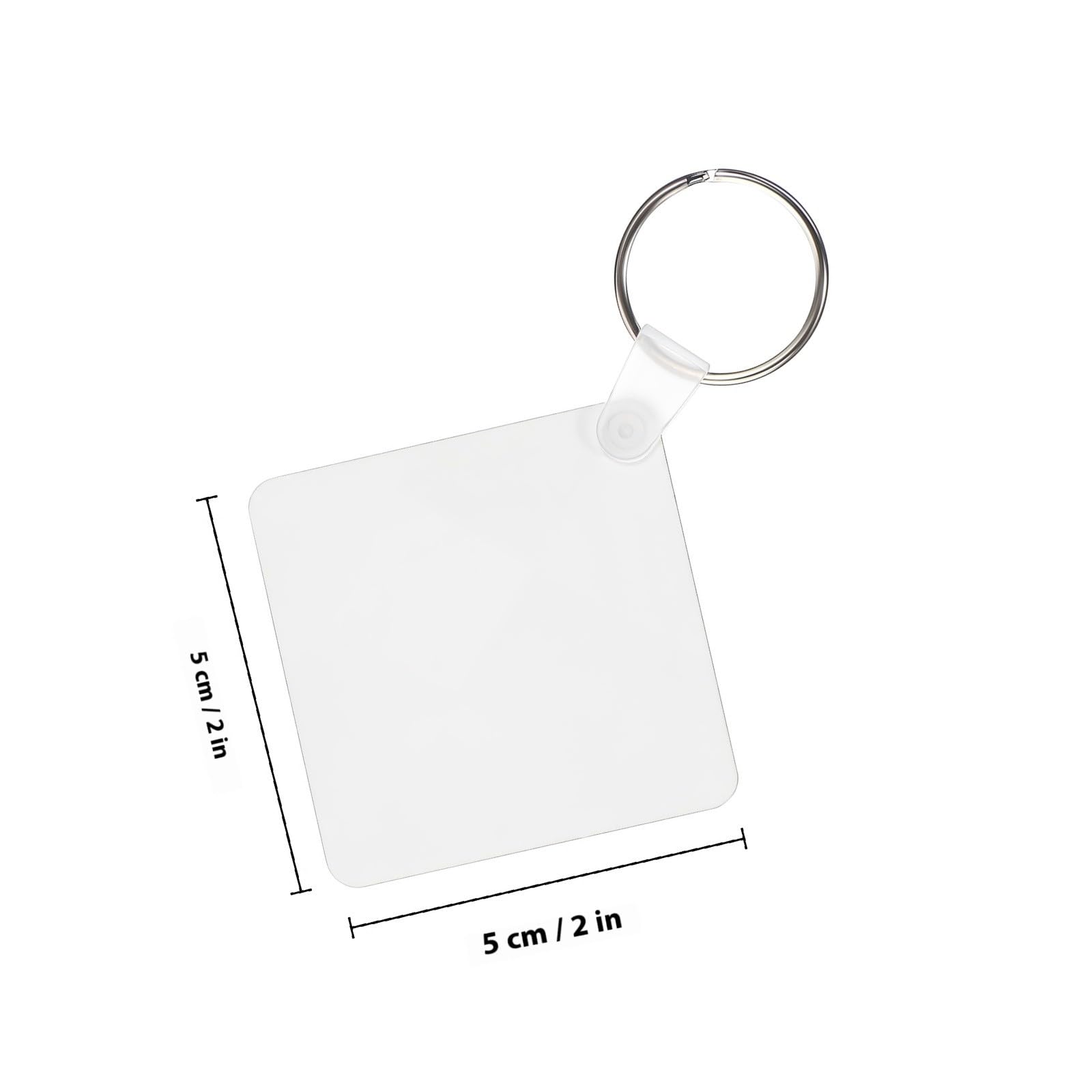 Llaveros Cuadrados sin Bordes Ásperos de Acrílico Set de 40 para Sublimación y Doble Cara, Ideales para Decoración y Uso Empresarial