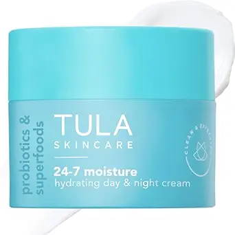 TULA Skin Care 24-7 Hydrating Day &amp; Night Cream - Nourishing Moisturizer for Face, Maintain Skin Balance &amp; Improve Skin Smoothness, Contains Watermelon &amp; Apple Extract