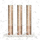 OH YEAH - 3 Unidades - Cañón Confeti Tiras Blancas - 30 cm - Fiestas y Celebraciones - Ideal para Bodas, Cumpleaños, Eventos y Despedidas - Gran Potencia de Alcance - FÁCIL DE USAR