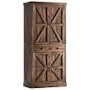 oneinmil Kitchen Pantry Storage Cabinet 726 Freestanding Cupboard with Farmhouse Barn Doors Adjustable Shelves Large Drawer Set of Sideboard Brown