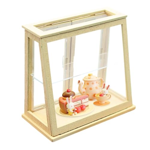 dollhose Cake Display Cabinet - Miniature Bakery Stand, Realistic Small Food Counter Model, Pretend Play Toy Cupboard | Decorati