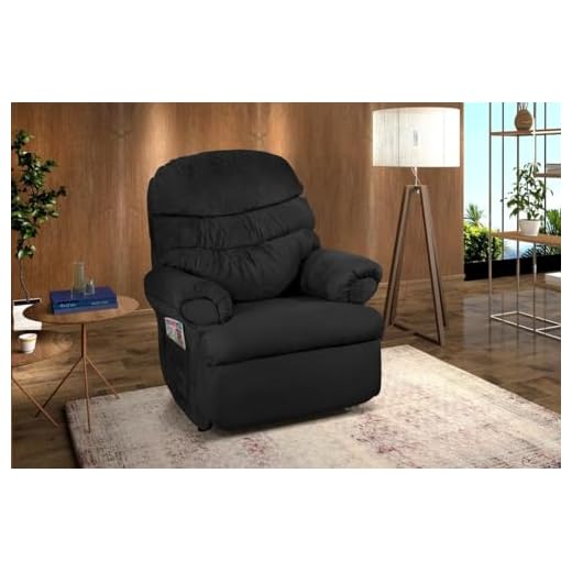 Poltrona Reclinável Barão Suede Preto