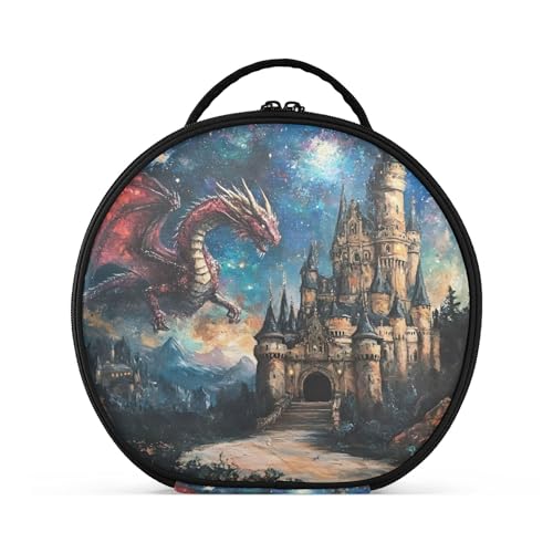 Takiito Dragon Castle Travel Makeup Case Portable Makeup Box Artist Cosmetic Case Organizer With Adjustable Dividers