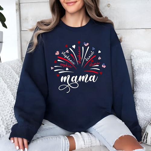 GODMERCH Personalized Grandma Heart Shirt, Custom Nickname Mom Grandma Sweatshirt, Christmas Grandma Mom Gifts for Women (Nana3)