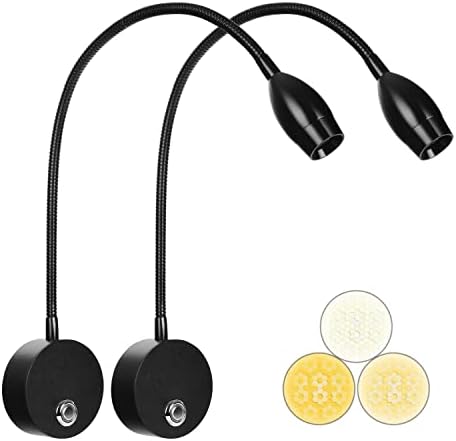 Adust Bedside Reading Light, Bed Wall Mounted Reading Light, 3W LED Touch Dimmable Brightness Minimalist Wall Headboard Reading Lamp, 3 Colour Temperature, 3000k, 4000k, 6000k