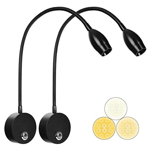 Adust Bedside Reading Light for Bed, Bed Wall Mounted Reading Light, 3W LED Touch Dimmable Brightness Minimalist Wall Headboard Reading Lamp, 3 Colour Temperature, 3000k, 4000k, 6000k Cover