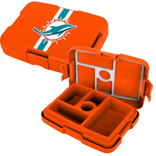 FOCO NFL Unisex-Adult Officially Licensed Team Color Stripe Primary Logo Football Leak Proof 5 Compartment Bento Lunch Box - Miami Dolphins by FOCO - Used condition - US$12.53