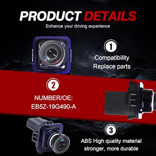 Image of Rear View Backup Reverse Camera Compatible with Ford F150 2010-2014, Ford Mustang 2015-2020 & Lincoln MKC 2015-2019, Park Assist Backup Camera EL3T-19G490-AA, EL3Z-19G490-D, BL3Z-19G490-B