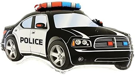 Toyland® 95cm (37") Black Police Car Shaped Foil Balloon - Children's Party Decorations