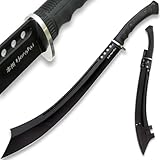 Honshu War Sword - Black | 21 1/4' 1065 High Carbon Steel Blade | TPR Injection Handle | Stainless Steel Handguard | Includes Heavy-Duty Sheath | 30' Overall