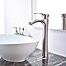 KINGO HOME Contemporary Single Handle Tall Vessel Sink Brushed Nickel Vanity Bathroom Faucet, Lavatory Vanity Mixer Bar Tap