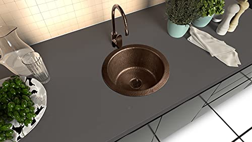 Monarch Abode 17096 Pure Copper Hand Hammered Essex Dual Mount Bar Prep Sink (12 Inches) #TOP2