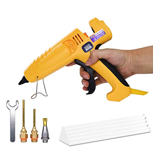 Professional Full Size Hot Glue Gun 500-watt High Temp Industrial Heavy Duty Glue Guns Temperature Adjustable with LED Digital Display Gift 3 Gun Tips & 0.43  Glue Sticks