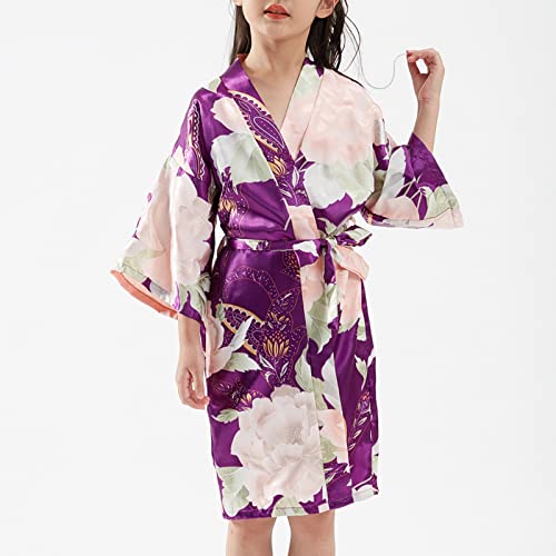 Kids Toddler Baby Girls Print Half Sleeve 𝗡ight𝐝ress Japanese Kimono Yukata Spring Summer Clothes for Little2