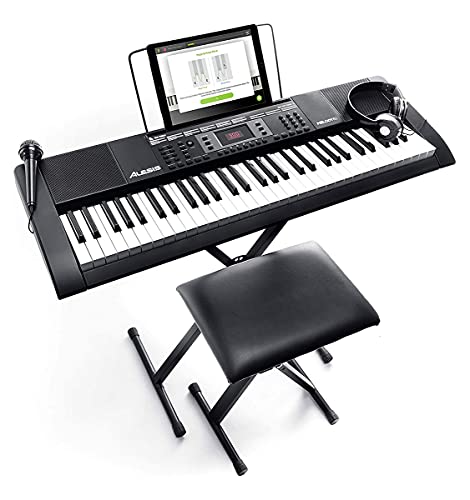 Teclado Musical Digital Alesis 61 teclas HARMONY61 com banqueta, suporte e acessórios