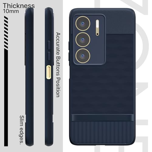 Image of Pikkme Back Cover for Realme C75 Camera Protection 3D Hexa Cube Design Silicone Protective Bumper Case (Blue)