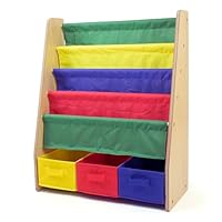 Humble Crew Children's Bookcase Storage Rack with 4 Tiers, Children's Bookrack, Bookshelf