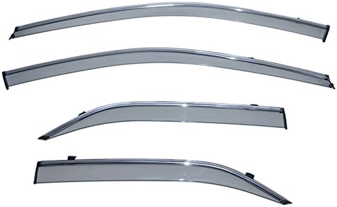 WellVisors Window Visors Wind Deflectors Compatible with Toyota 2012-2014 Camry with Chrome Trim Rain Guards 3-847TY010