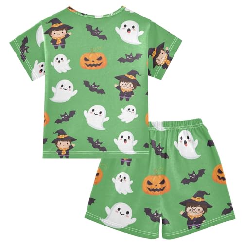 Pajama Short Sets Halloween Themed Cute Characters Soft Cotton Summer Sleepwear 2 Piece PJS Size 5-14T2
