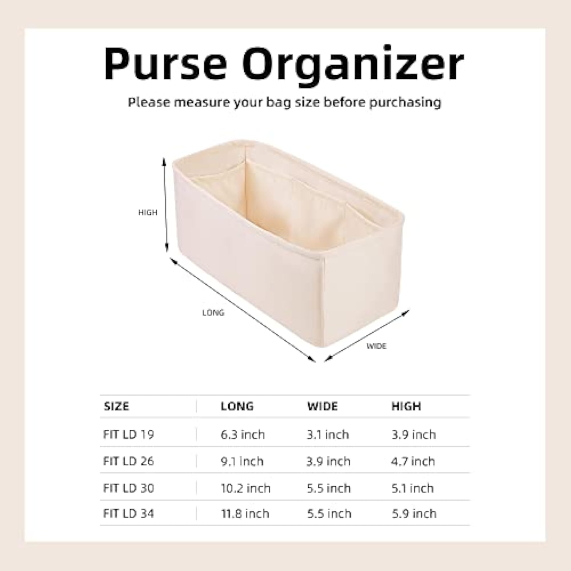 Purse Organizer Insert, Silky Handbag & Tote Organizer