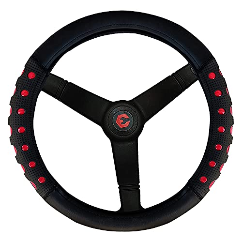 Image of Auto Pearl Ring Type Car Steering Wheel Cover, Ultimate Shine Black Red for Xcent 2018