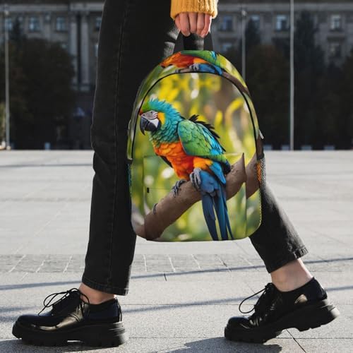 Sac à dos compartiment ordinateur portable au motif plumes colorées