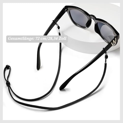 XFentech 3 Stück Brillenband aus Leder für Sonnenbrille - Universal Brillenbänder Brillenkette Einstellbarer Brille Cord für Damen und Herren