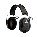 3M Peltor SportTac Foldable Headset Hearing Protection Earmuffs for Sudden Loud Impulse Noises, Shooting Earmuffs for Hunting and Shooting, SNR-26 dB, Black/Red