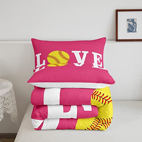 Image of Feelyou Softball Bedding Set King Size for Kids Boys Girls 3Pcs