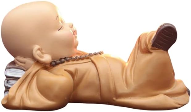 HOAZIACEHN Mini pequeña estatua de Buda monje, adornos de resina, muebles decorativos, estatua de Buda estatua de monje zen para decoración del