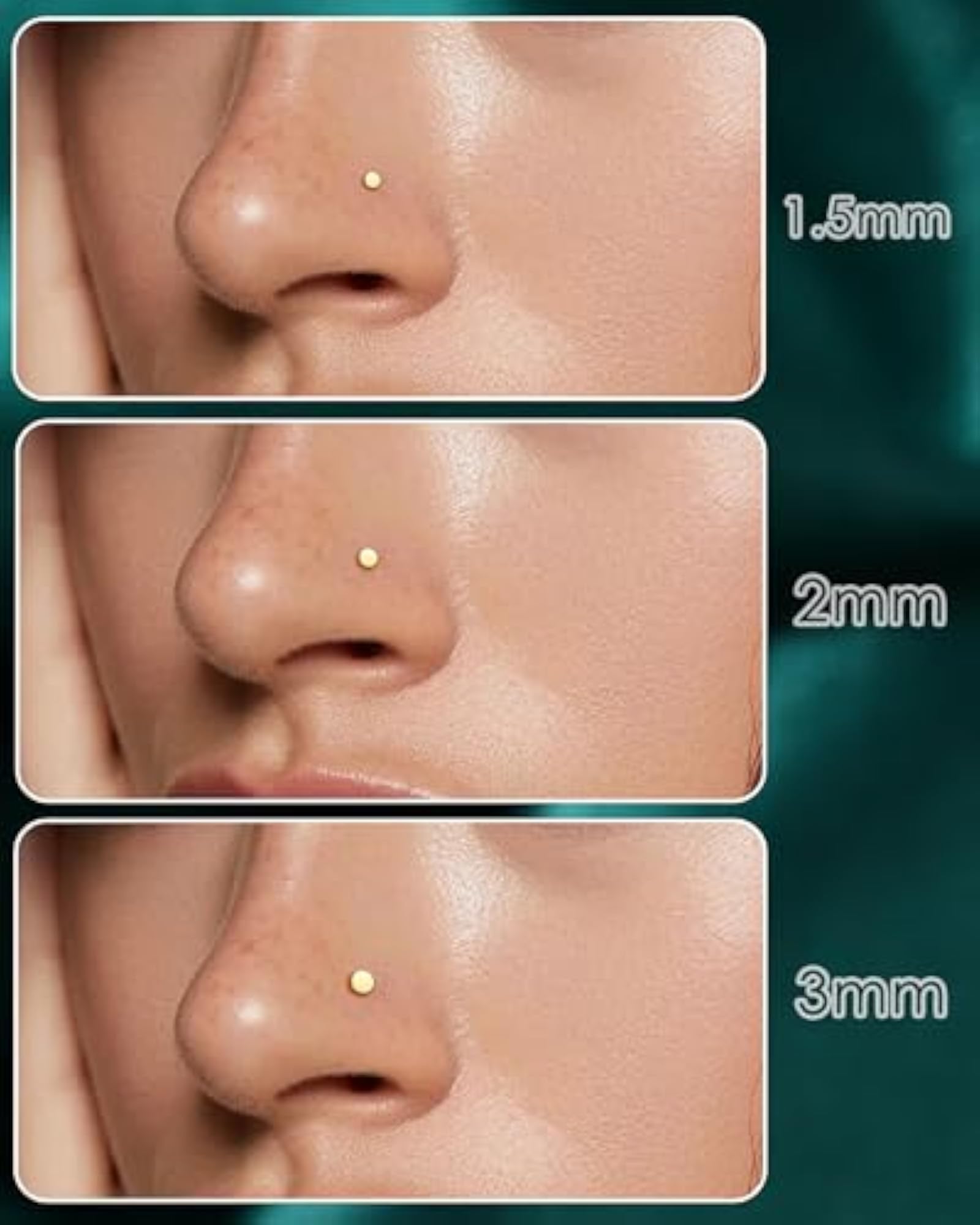 Women's 14k Solid Gold Nose Stud, L Shape Nose Ring
